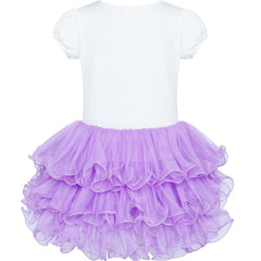 Girls Dress Tutu Dancing Tiered Skirt Ballet Party Size 2-10 Years