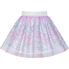 Girls Skirt Heart Sequins Sparkling Tutu Dancing Size 2-12 Years