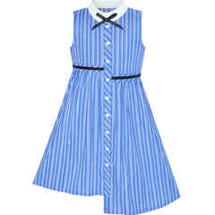 Girls Dress School Strip Butterfly Print Gingham Size 4-14 Years