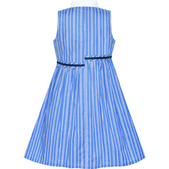 Girls Dress School Strip Butterfly Print Gingham Size 4-14 Years