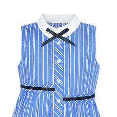 Girls Dress School Strip Butterfly Print Gingham Size 4-14 Years