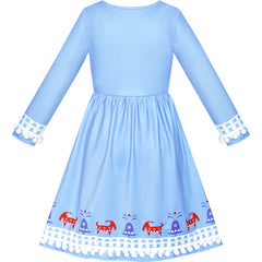 Girls Dress Snow Queen 2 Elsa Anna Costume Birthday Party Size 4-12 Years