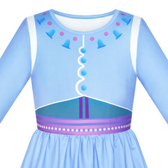 Girls Dress Snow Queen 2 Elsa Anna Costume Birthday Party Size 4-12 Years