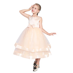 Girls Dress Sleeveless Ball Gown Wedding Party Pageant Size 6-12 Years