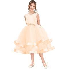 Girls Dress Sleeveless Ball Gown Wedding Party Pageant Size 6-12 Years