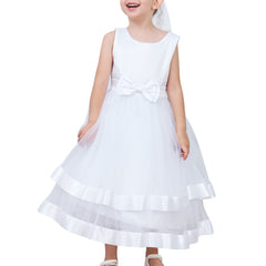 Girls Dress Sleeveless Ball Gown Wedding Party Pageant Size 6-12 Years