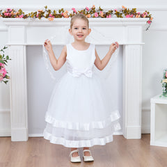 Girls Dress Sleeveless Ball Gown Wedding Party Pageant Size 6-12 Years