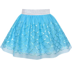 Girls Skirt Heart Sequins Sparkling Tutu Dancing Size 2-12 Years