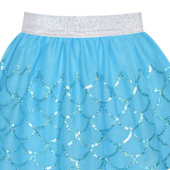 Girls Skirt Heart Sequins Sparkling Tutu Dancing Size 2-12 Years