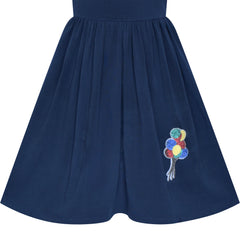 Girls Dress Deep Casual Cotton Flying Sleeve Balloon Size 3-8 Years