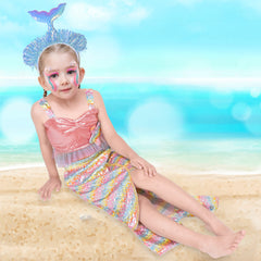 Girls Dress Mermaid Princess Costume Halloween Party Dress Size 2-8 Years