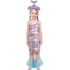 Girls Dress Mermaid Princess Costume Halloween Party Dress Size 2-8 Years