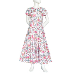 Girls Dress Floral Maxi Dress Open Back Bow Tie Casual Size 4-10 Years