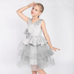 Flower Girls Dress Tiered Ruffle Skirt Pageant Size 3-10 Years