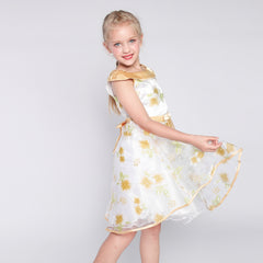 Girls Dress One-shoulder Maple Leaf Pageant Wedding Size 5-12 Years