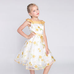 Girls Dress One-shoulder Maple Leaf Pageant Wedding Size 5-12 Years