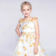 Girls Dress One-shoulder Maple Leaf Pageant Wedding Size 5-12 Years