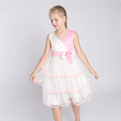 Flower Girls Dress Tiered Ruffle Skirt Pageant Size 3-10 Years