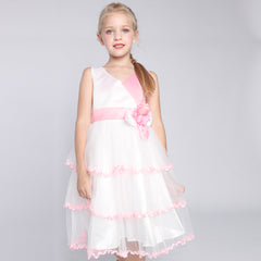 Flower Girls Dress Tiered Ruffle Skirt Pageant Size 3-10 Years