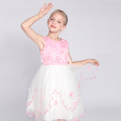 Flower Girls Dress Tiered Skirt Bridesmaid Wedding Size 4-12 Years