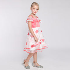 Girls Dress One-shoulder Maple Leaf Pageant Wedding Size 5-12 Years