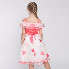 Girls Dress One-shoulder Maple Leaf Pageant Wedding Size 5-12 Years