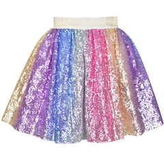 Girls Skirt Heart Sequins Sparkling Tutu Dancing Size 2-12 Years