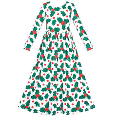 Girls Dress Floral Maxi Dress Open Back Bow Tie Casual Size 4-10 Years