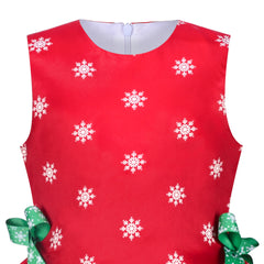 Girls Dress Reindeer Snowflakes Christmas Party Holiday Size 4-12 Years