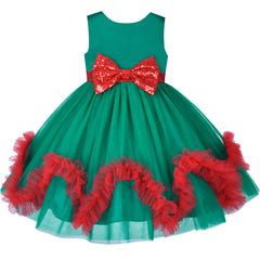 Girls Dress Christmas Holiday Wave Hem New Year Party Size 4-8 Years