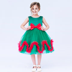 Girls Dress Christmas Holiday Wave Hem New Year Party Size 4-8 Years