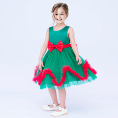 Girls Dress Christmas Holiday Wave Hem New Year Party Size 4-8 Years