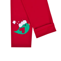 Girls Pants 2-Pack Cotton Leggings Pants Embroidery Satan Christmas Size 2-6 Years