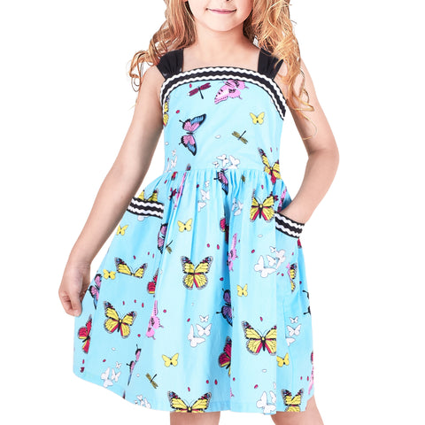 Girls Dress Heart Print Size 4-12 Years Christmas