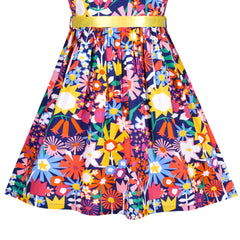 Girls Dress Flower Print Size 2-12 Years