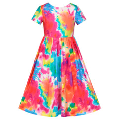 Girls Dress Floral Maxi Dress Open Back Bow Tie Casual Size 4-10 Years