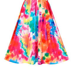 Girls Dress Floral Maxi Dress Open Back Bow Tie Casual Size 4-10 Years