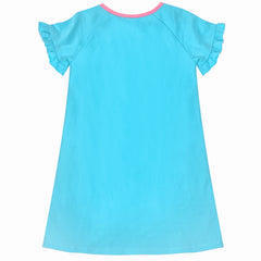 Girls Casual Dress Cotton Short Sleeve Swan Embroidered Size 2-8 Years