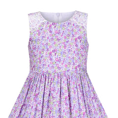 Girls Dress Flower Summer Casual Dress Lace Size 5-14 Years