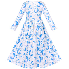 Girls Dress Floral Maxi Dress Open Back Bow Tie Casual Size 4-10 Years