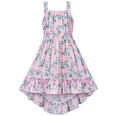 Girls Dress Leaf Sleeveless Summer Party Size 6-14 Years