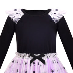 Girls Dress Long Sleeve Christmas Owl Sparkling Sequin Tulle Size 3-14 Years