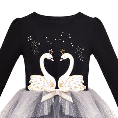 Girls Dress Long Sleeve Christmas Owl Sparkling Sequin Tulle Size 3-14 Years