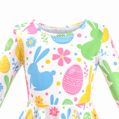 Girls Dress Unicorn Rainbow Long Sleeve Casual Dress Size 3-10 Years