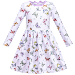 Girls Dress Unicorn Rainbow Long Sleeve Casual Dress Size 3-10 Years