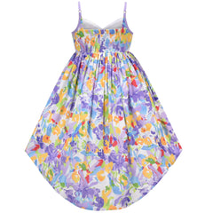 Girls Dress Rainbow Smocked Halter Size 2-10 Years