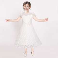 Girls Dress Lace Floral Hi-low Off Shoulder Pageant Bridesmaid Size 4-12 Years