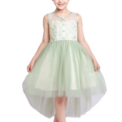 Flower Girl Dress Champagne Sequin Hi-low Wedding Bridesmaid Size 4-14 Years