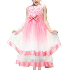 Girls Dress Sleeveless Ball Gown Wedding Party Pageant Size 6-12 Years