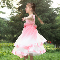 Girls Dress Sleeveless Ball Gown Wedding Party Pageant Size 6-12 Years